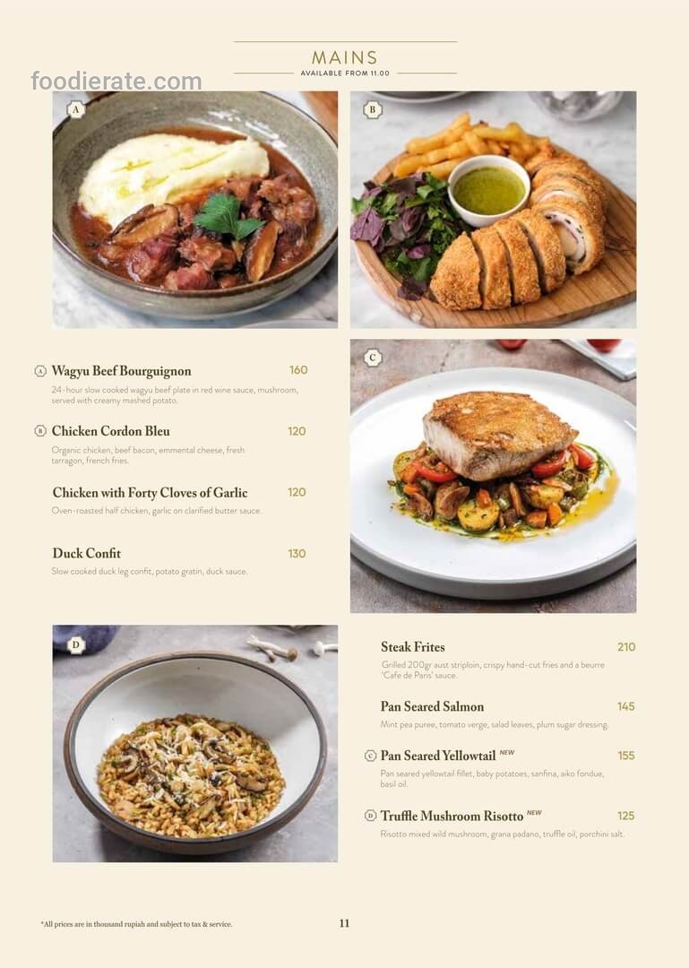 Monsieur Spoon Prefere Plaza Indonesia (PI) Thamrin Daftar Harga Menu