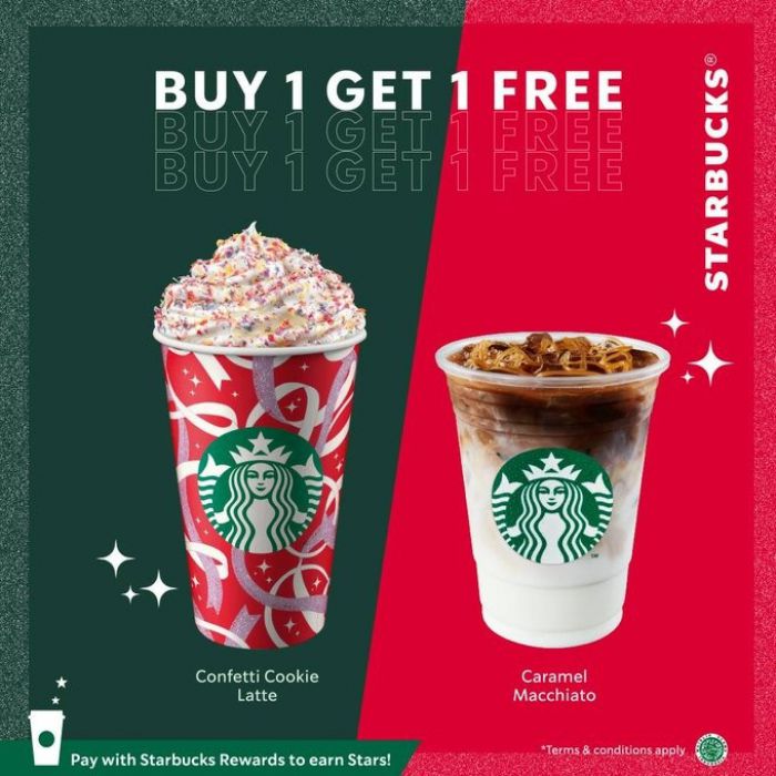 Promo Starbucks Coffee Confetti Cookie Latte Grande Beli 1 Gratis 1