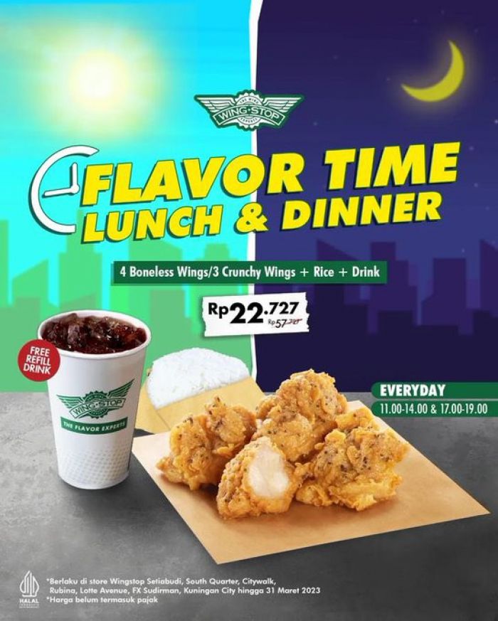 Promo Wingstop Flavor Time Lunch And Dinner Hanya Rp 22 Ribuan Foodierate