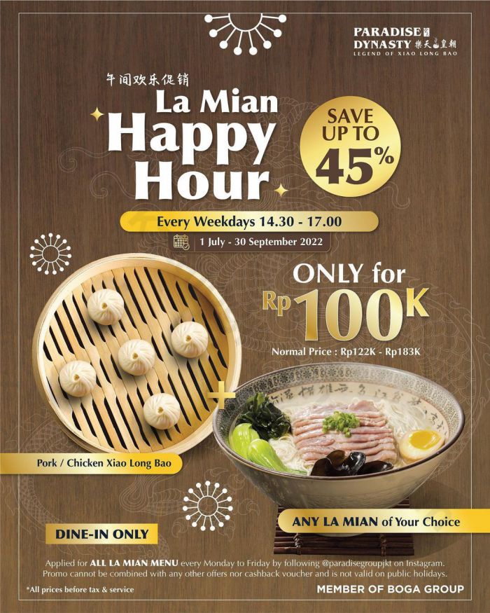 Promo Paradise Dynasty Happy Hour Hanya Rp 100 Ribu Foodierate