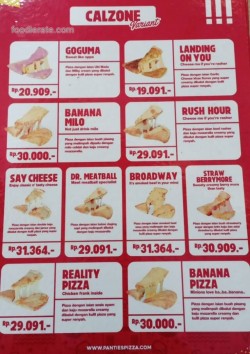 Daftar Harga Menu Panties Pizza