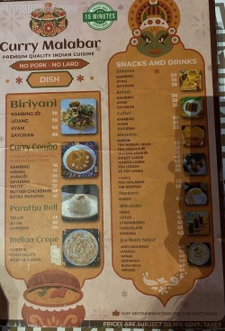 Daftar Harga Menu Curry Malabar