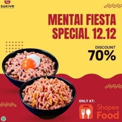 Promo Sukiya Mentai Fiesta Shopeefood - 70%