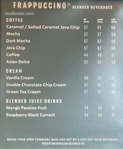 Daftar Harga Menu Starbucks