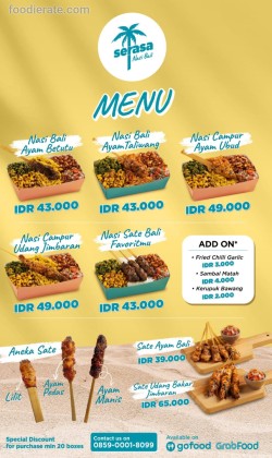 Daftar Harga Menu Serasa Nasi Bali