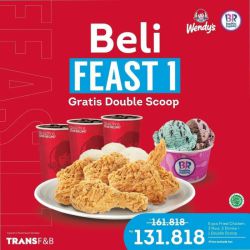 Promo Wendy's  Beli Paket Feast 1 - Free Double Scoop