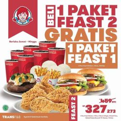 Promo Wendy's Beli Paket Feast 2 Gratis Paket Feast 1