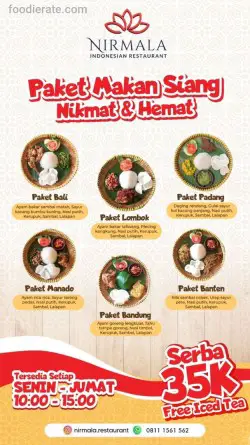 Daftar Harga Menu Nirmala Indonesian Restaurant