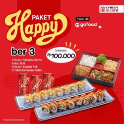 Promo Ichiban Sushi Paket Happy Bertiga Go Food - 100k