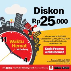 Promo McDonald's McDelivery Waktu Hemat - 25k Off