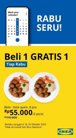 Promo IKEA Chicken Meatball Setiap Rabu - Buy 1 Get 1 Free