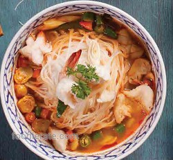 Seafood Noodles Soup (Tom Yam Talay) Jittlada Restaurant