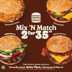 Promo Burger King Mix N' Match 2 Burger - 35k