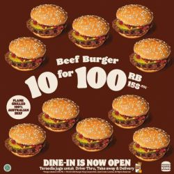Promo Burger King 10 Beef Burger - 100k