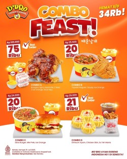 Promo D'bro Chicken & Burger Combo Feast