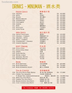 Daftar Harga Menu Sichuan Palace