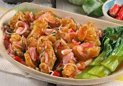 Crispy Chicken Sambal Matah With Rice