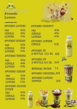 Daftar Harga Menu Avocado Lovers