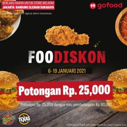Promo Texas Chicken Foodiskon Gofood - 25k