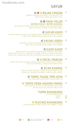 Daftar Harga Menu Sate & Seafood Senayan