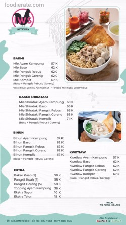 Daftar Harga Menu IWS Cafe & Noodle