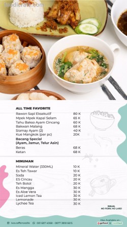 Daftar Harga Menu IWS Cafe & Noodle