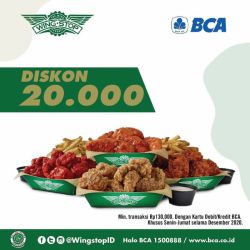 Promo Wingstop Kartu BCA - 20k Off