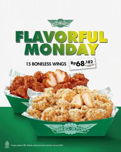 Promo Wingstop Flavorful Monday 15 Boneless Wings - 68k