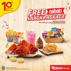 Promo Richeese Factory 10th Anniversary - Free Nabati Snack