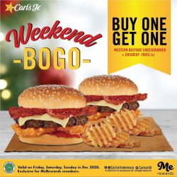 Promo Carl's Jr. Weekend - Buy One Get One Free