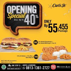 Promo Carl's Jr. 15th Park Kemang Opening - 40%