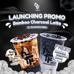 Promo Onezo Launching Bamboo Charcoal Latte - Buy 1 Get 1 Free