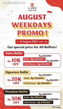 Promo Kappa Sushi Weekdays Buffet - 30k Off