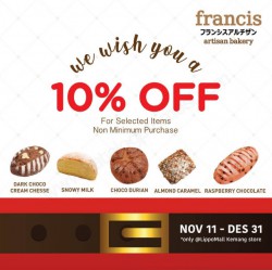 Promo Francis Artisan Bakery Diskon 10%