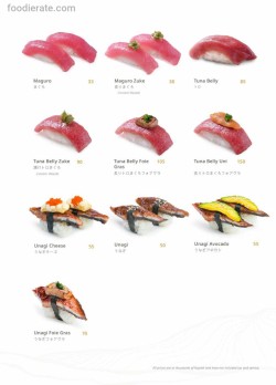 Daftar Harga Menu Gion The Sushi Bar