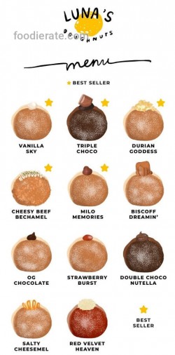 Daftar Harga Menu Luna's Doughnuts