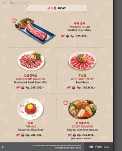 Daftar Harga Menu Mr. Park Cuisine & Butchery