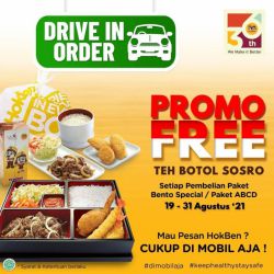 Promo HokBen Drive In Order - Gratis Teh Botol Sosro
